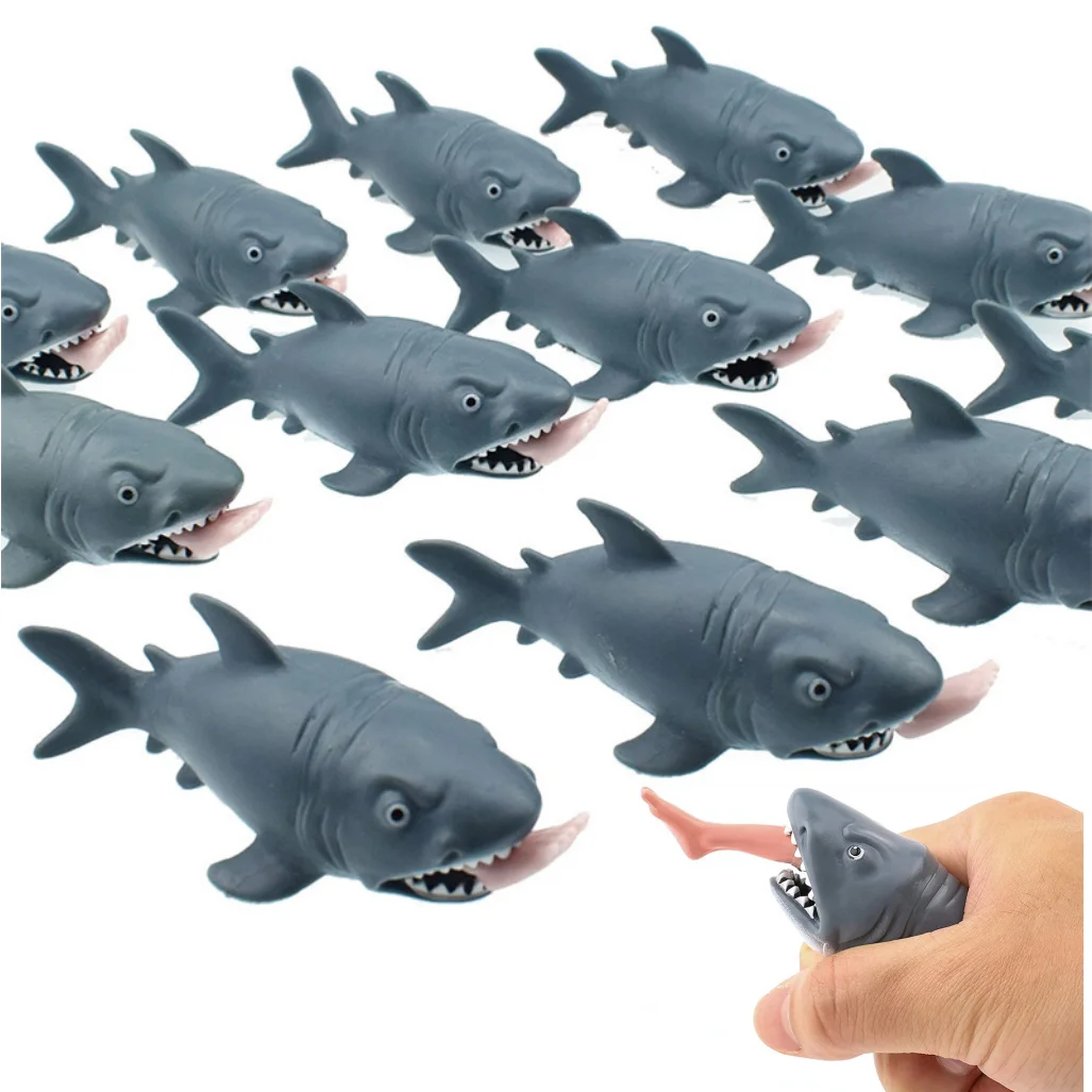 2 pièces homme mangeant requin presser jouets amusants terrifiant Animal malheureux humoristique facile soulagement du Stress Anti-stress jouets pincer