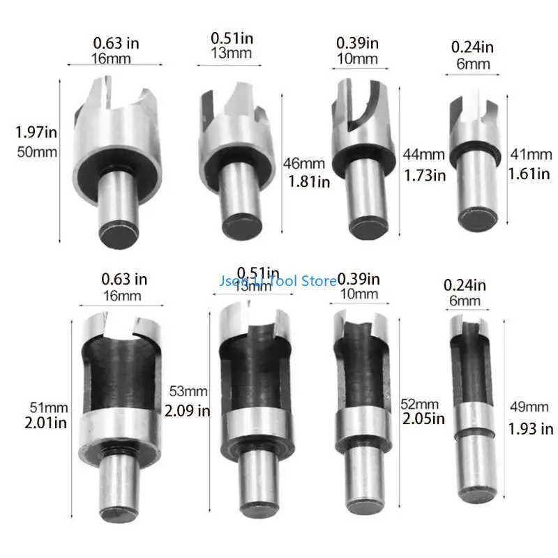 Y08D Plug Cutter Bit Set 6/10/13/16 มม