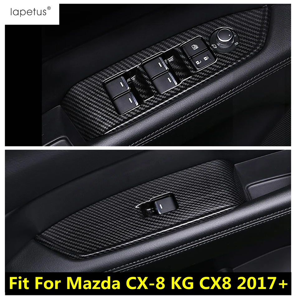 

Car Inner Armrest Window Lift Switch Panel Control Frame Cover Trim For Mazda CX-8 KG CX8 2017 - 2021 Carbon Fiber Accessories