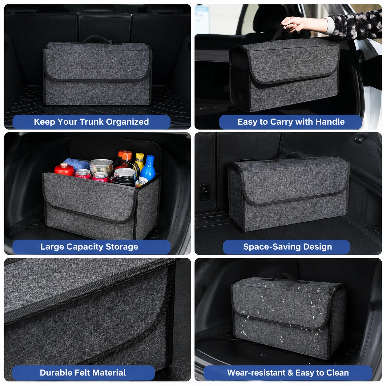 Car Storage Bag Car Trunk soft - Car Trunk Organizer Foldable Storage Box recension och pris