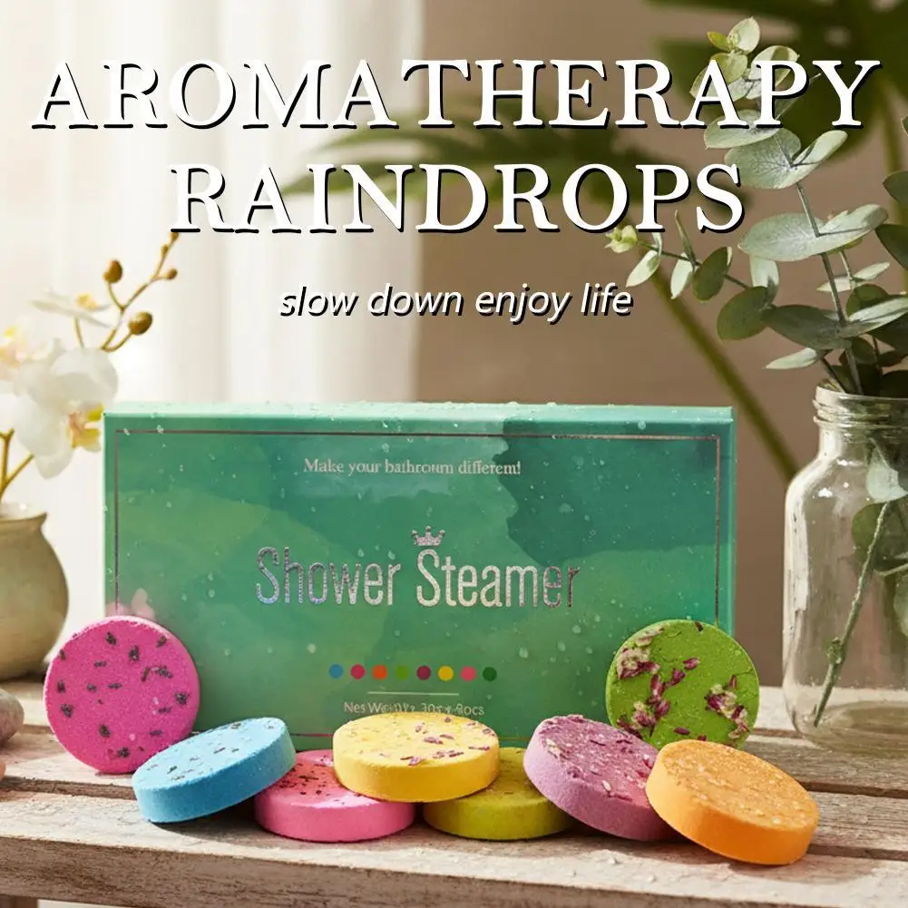 

8Pcs/Set Aromatherapy Shower Tablet Aromatic Essential Oils Steam Pad Hotel Home Bathtub Shower Steamer Body Care Bubble Bath