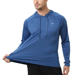 Sweat à capuche de refroidissement à manches longues pour hommes, vêtements à séchage rapide, Rash Guard, course à pied, randonnée, chemise de jogging, été, dissolution 50 +