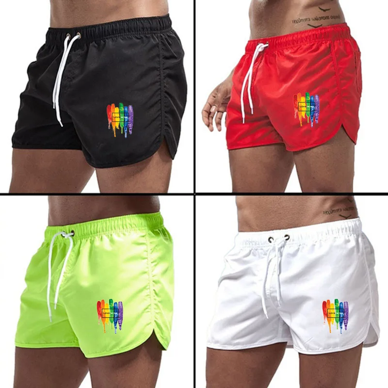 Pantalones cortos de natación para hombre, bañadores de playa informales, pantalones cortos para correr y surfear