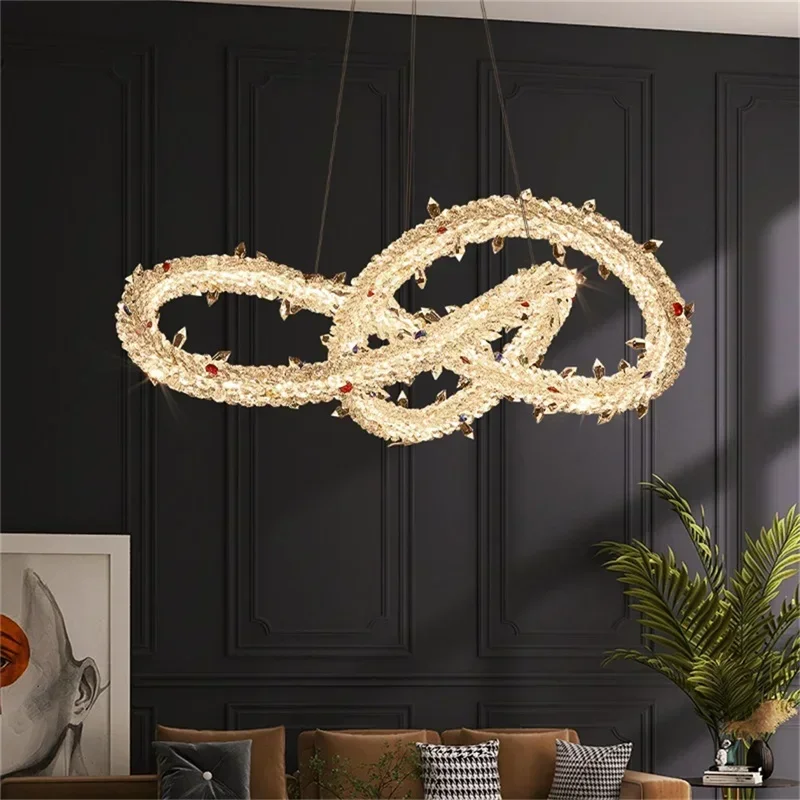 

TINNY Modern Pendant Lamp Creative Gold Luxury Chandelier LED Crystal Fixtures For Living Room Bedroom