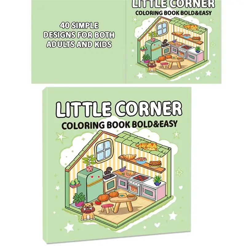 Exquisite-Little Corner Cute Comfy Coloring Book For Adults And Teens Featuring Adorable Creatures In Cozy Hygge Moments