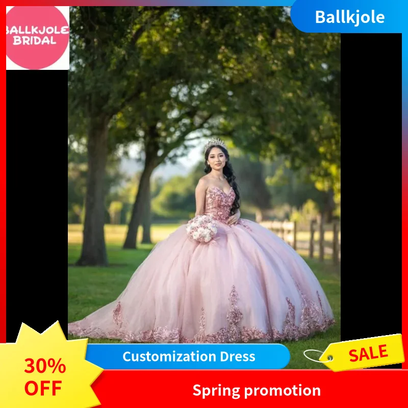 

Sweetheart Quinceañera Ball Gown Sparkly Sequined Lace Tulle Princess Dress For 15 Años Birthday Vestido De 15 Años Quinceañer