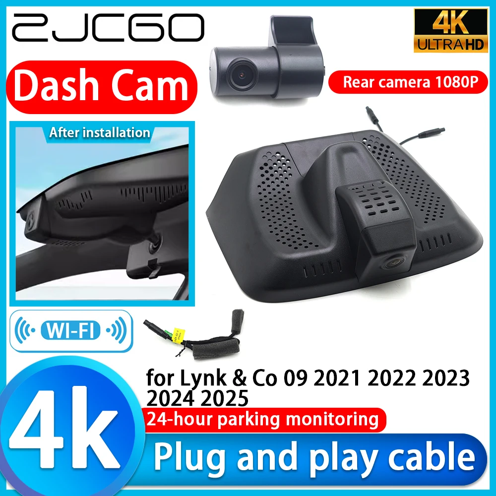 ZJCGO for Lynk & Co 09 2021 2022 2023 2024 2025 4K DVR Dash Cam Car Camera 2160P Lens 24h Monitor Video Recorder Recording