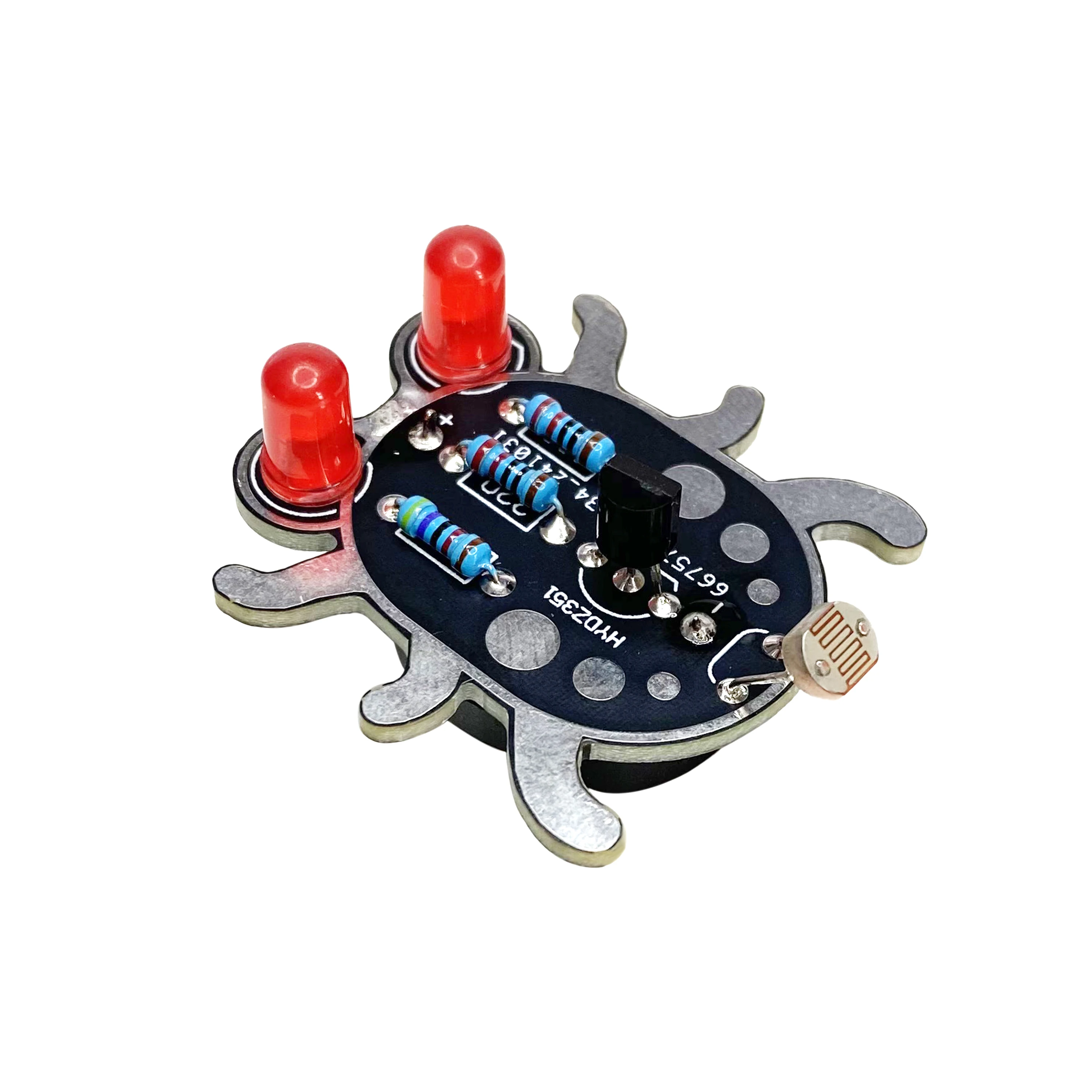 3pcs/Fun Weevil Eye DIY Electronic Soldering Kit, Light Activated Red LED Beetle Project,  Educational Gift for Student Kids