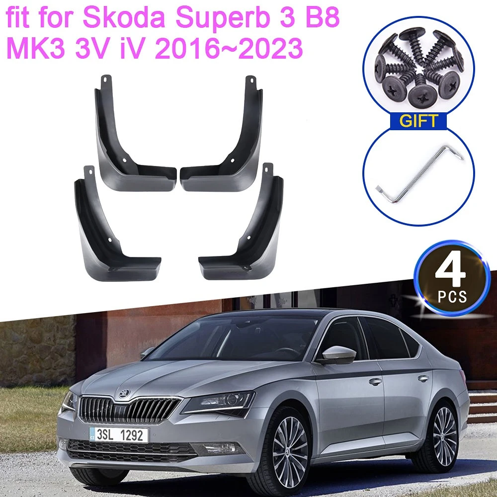 

For Skoda Superb 3 B8 MK3 3V iV 2016 2017 2018 2019 2020 2021 2022 2023 Mud Flaps Mudguards Splash Fender Guard Rear Accessories