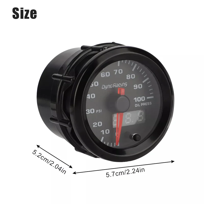 2 Inch 52MM 7 Colors Racing Gauge Oil Pressure Gauge 0-100PSI Oil Press Gauge With Stepper Motor Car Meter