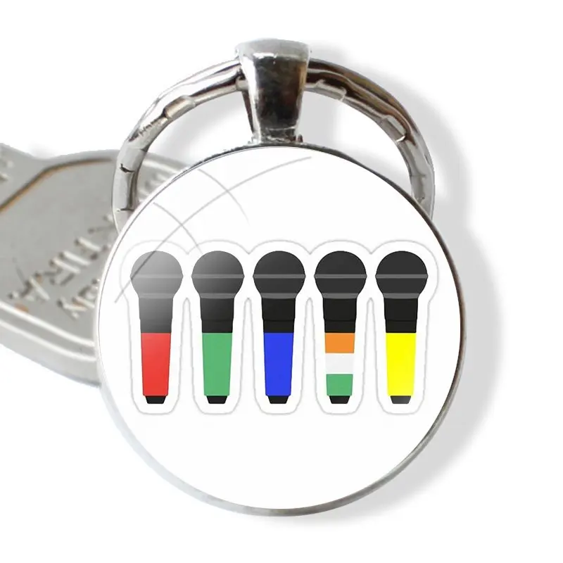 Keychain Handmade Glass Cabochon Key Ring Holder Pendant Key Chains One Direction Mics