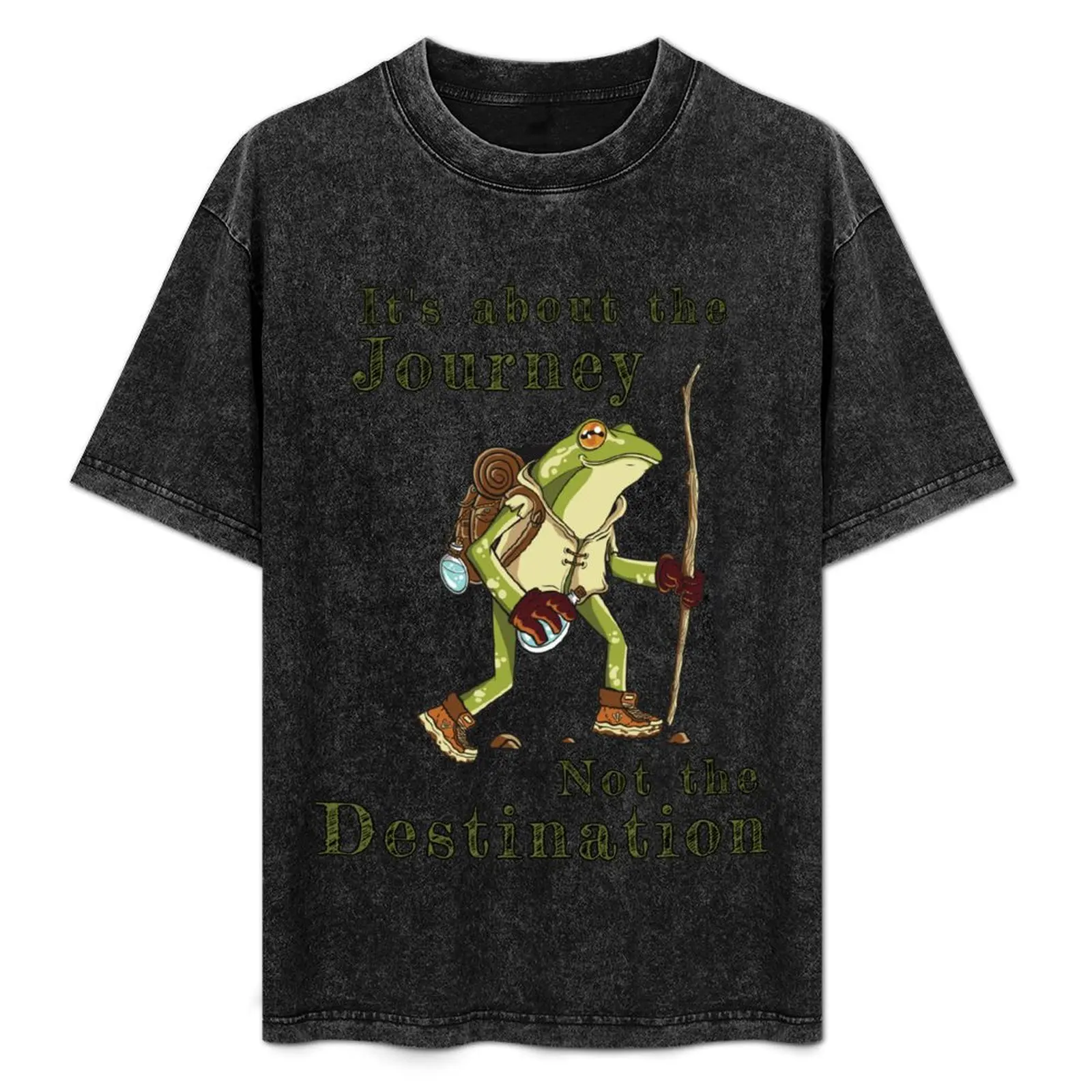 

Hiking Frog It's about the Journey Not the Destination T-Shirt Casual All Match Short Sleeve T-Shirt