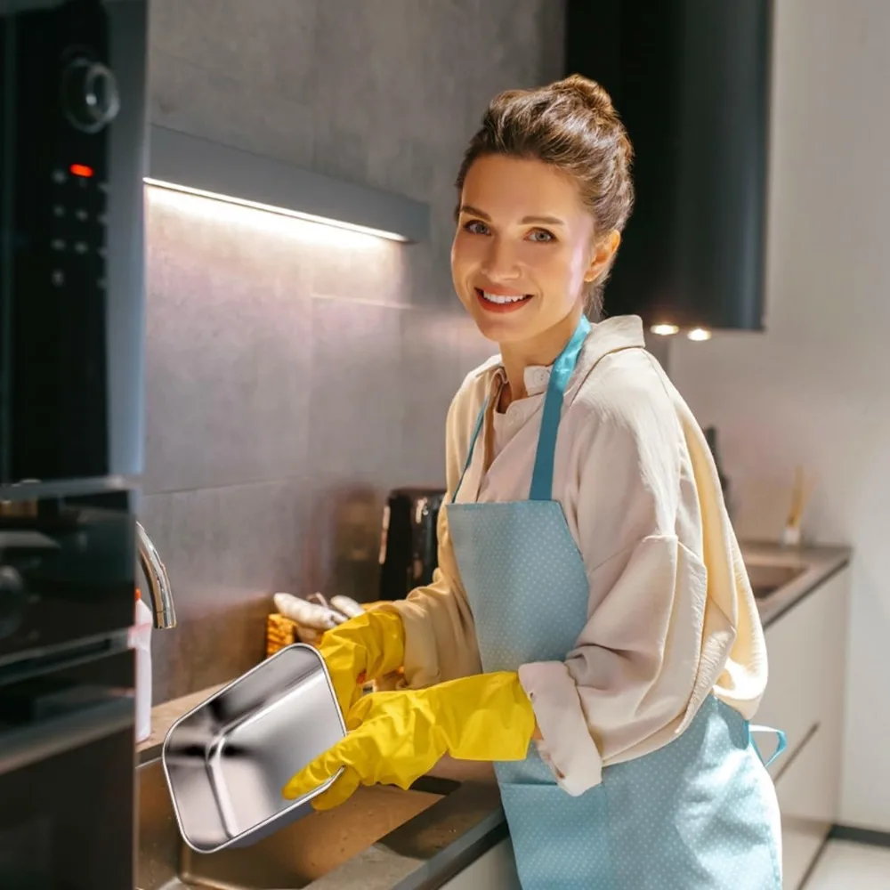 Electric Lunch Box for Adults with 2 Stainless Steel Containers 1.5L 80W Heated Lunch Boxes Portable 12/24/110V (Black)