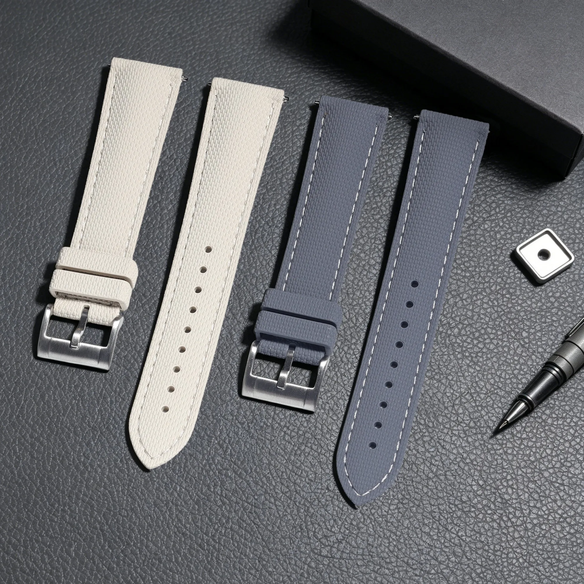 For Blancpain Rolex Omega Universal Full FKM Rubber Sailcloth Watch Bands 18mm 19mm 20mm 21mm 22mm 23mm 24mm Watch Straps