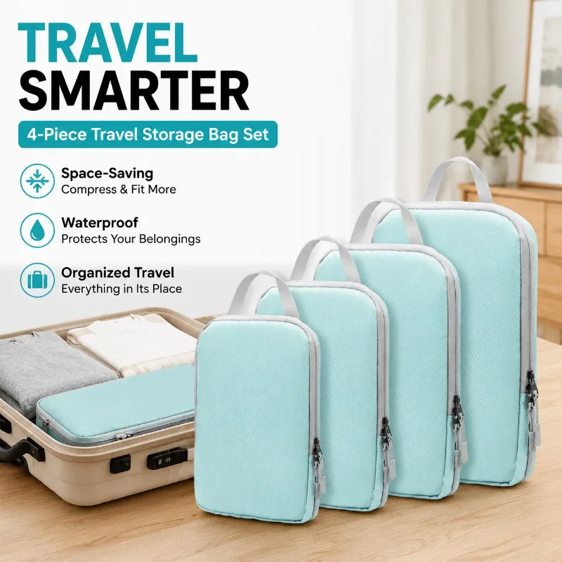 Travel Garment Storage Pouches Compressible Luggage Clothes Organizer Bags Sort Undergarment Footwear Digital Gadget Cosmetic