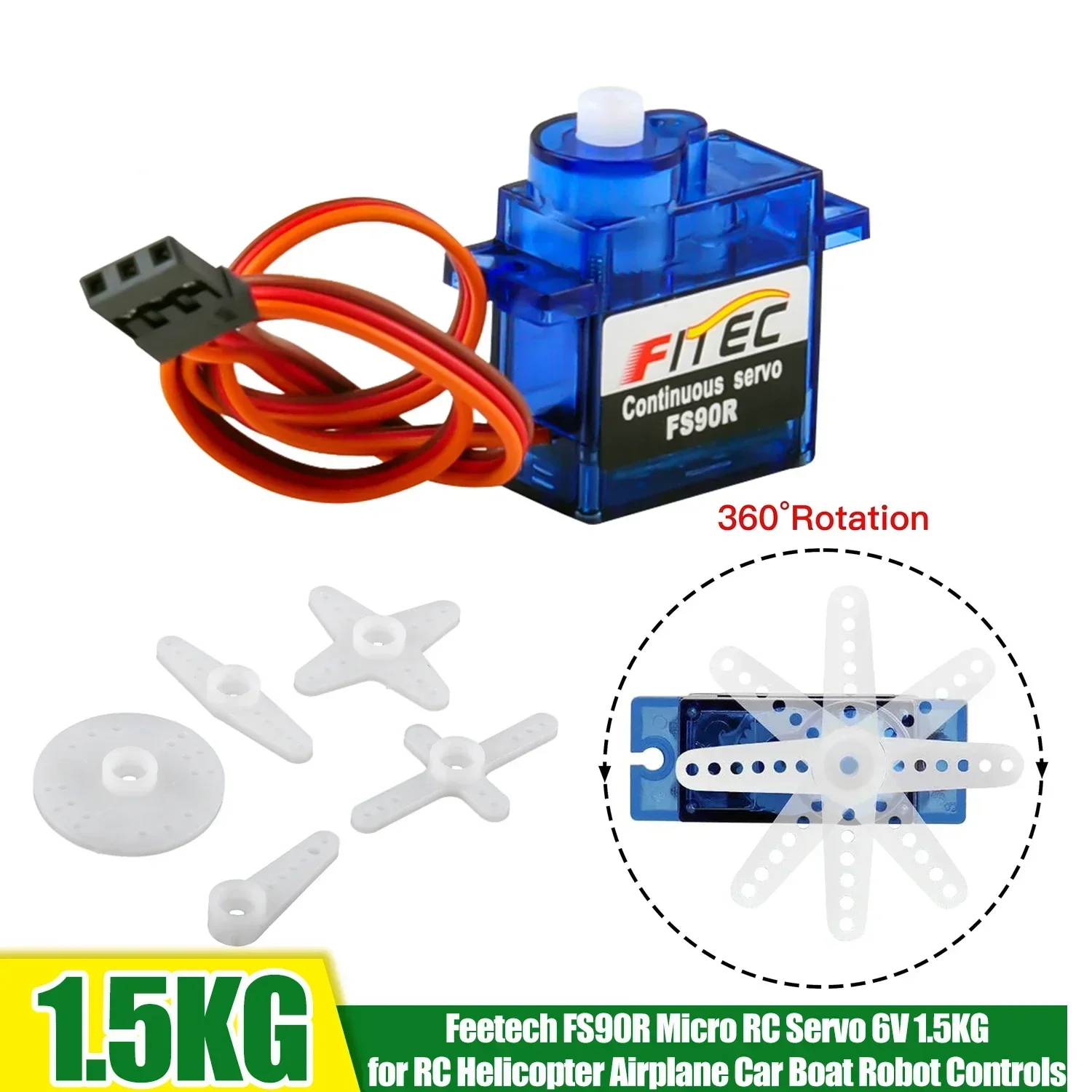 Feetech 9g FS90R Micro RC Motor Servo Servos Tester AA Battery Box Wheel 15cm Y Harness Cable for Arduino Robotic Helicopter Car