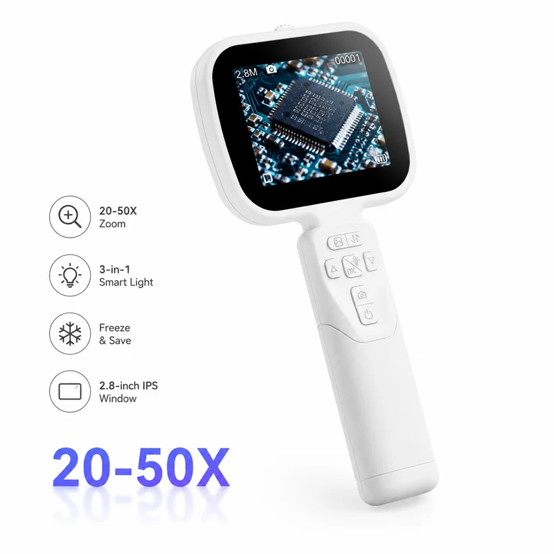 2.8 '' IPS Digital Microscope With HD Camera 3IN1 LED Portable Magnifying Glass Video 100X Magnification FOR Electronic Repair