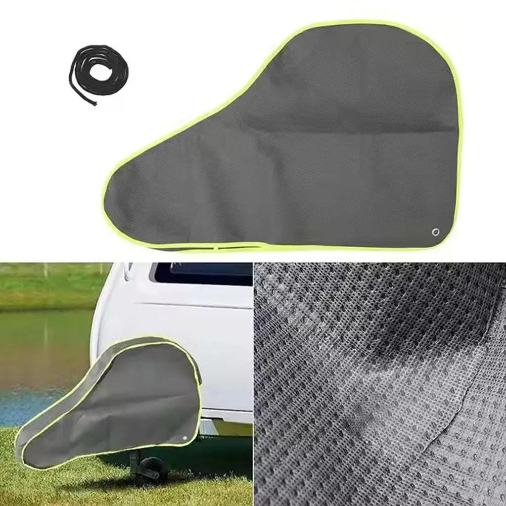 Universal Caravans TrailerลากจูงHitch Coverกันน้ํากันฝุ่นCamperCouplingล็อคลิ้นBreathable Protector