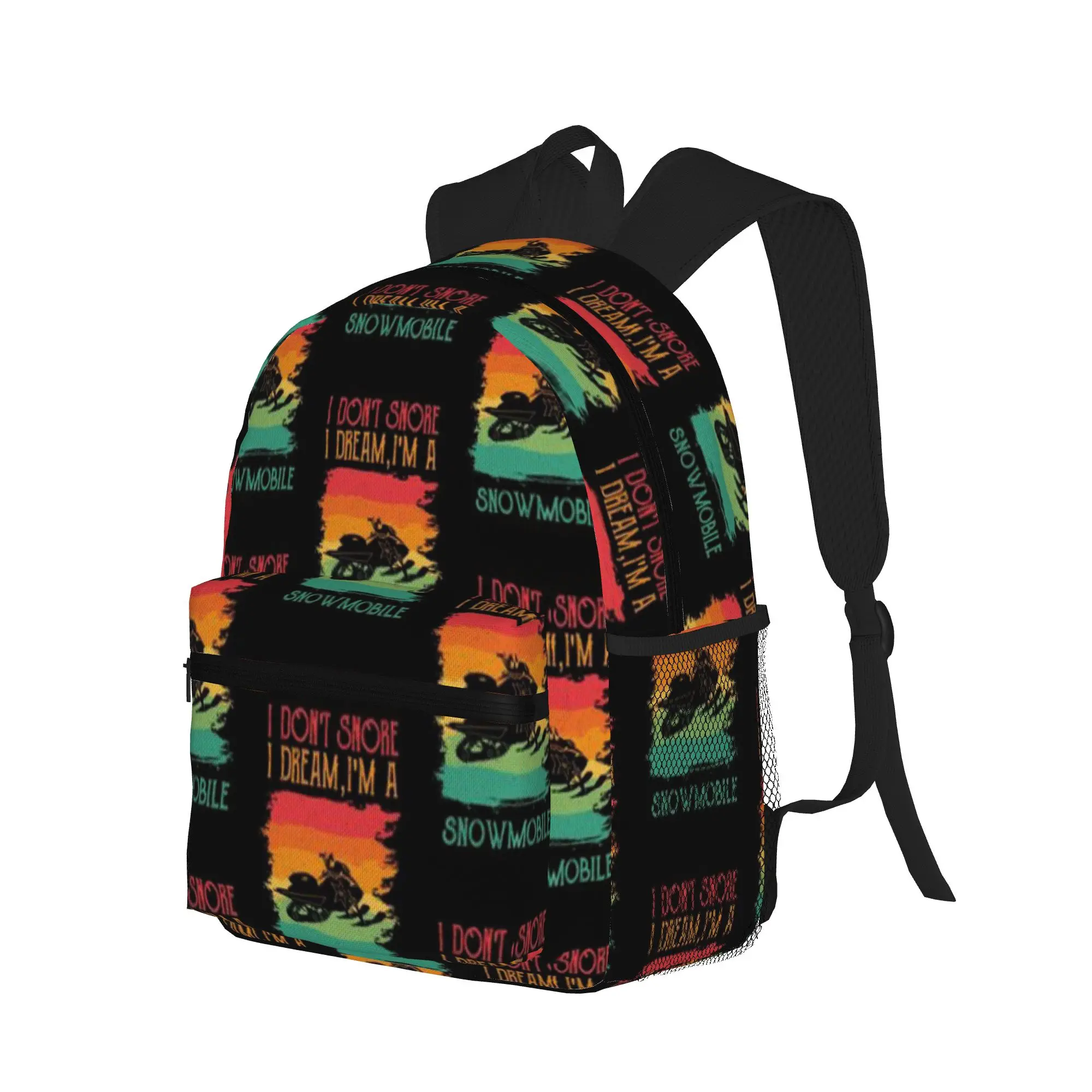 I Don t Snore I Dream I m A Snowmobile - Funny Retro Snowmobile Rider  Casual Backpack for Students and Adults Student