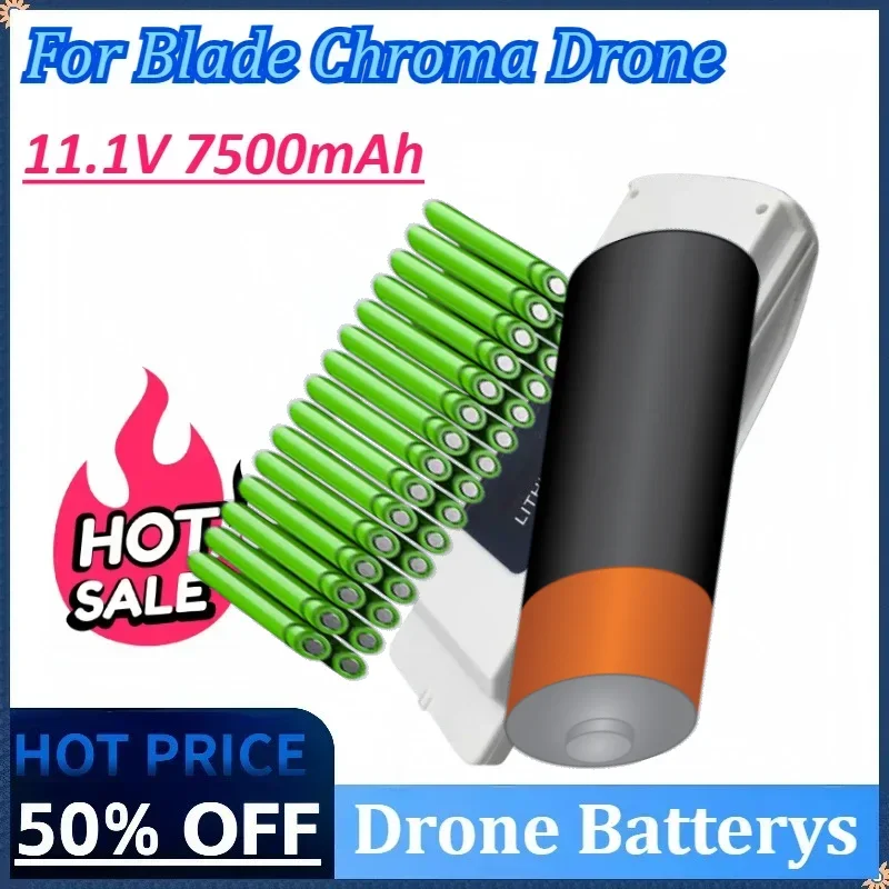 

3S 11.1V 7500mAh LiPo Drone Battery for Blade Chroma Drone RC FPV Quadcopter High Quality Lipolymer Rechargeable Battery