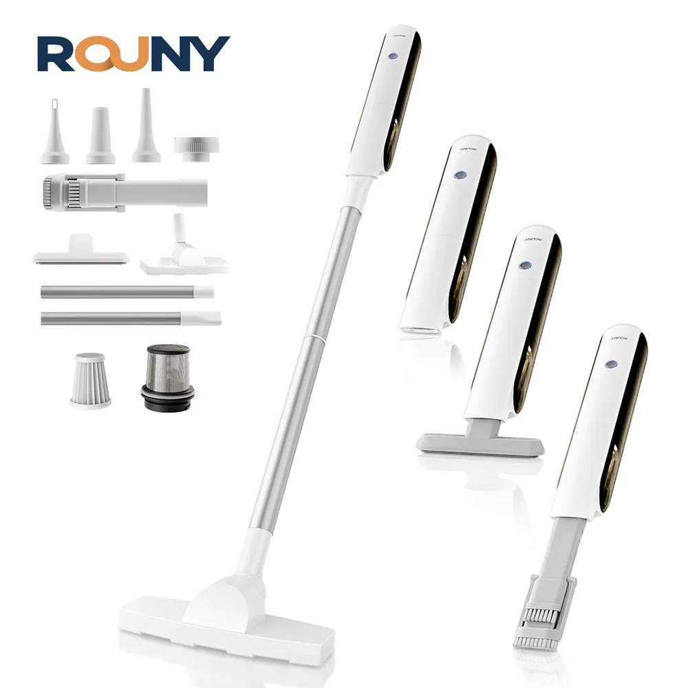 

Handheld Vacuum Cleaner with LED Light, Portable Car Cordless Vacuum Cleaner with Powerful Suction and 7 Nozzles, Blowing, White