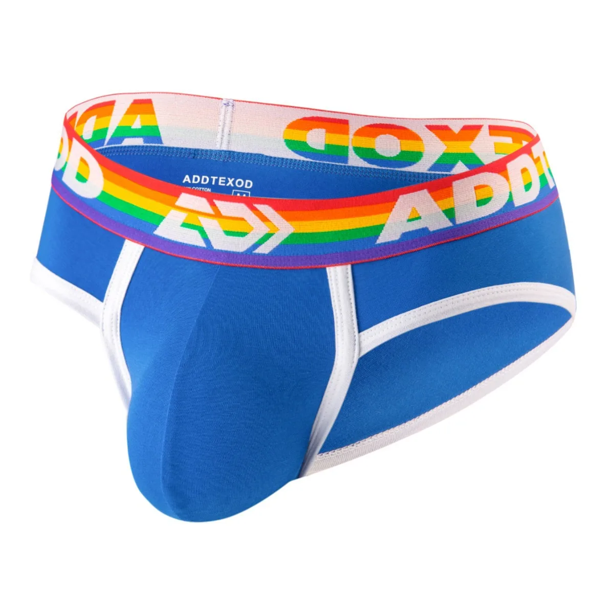 Men's Bulge Briefs Gays Sexy Mid-Low Rise U Convex Pouch Underwear Rainbow Pride Waistband Soft Cotton Breathable Cozy Underpant