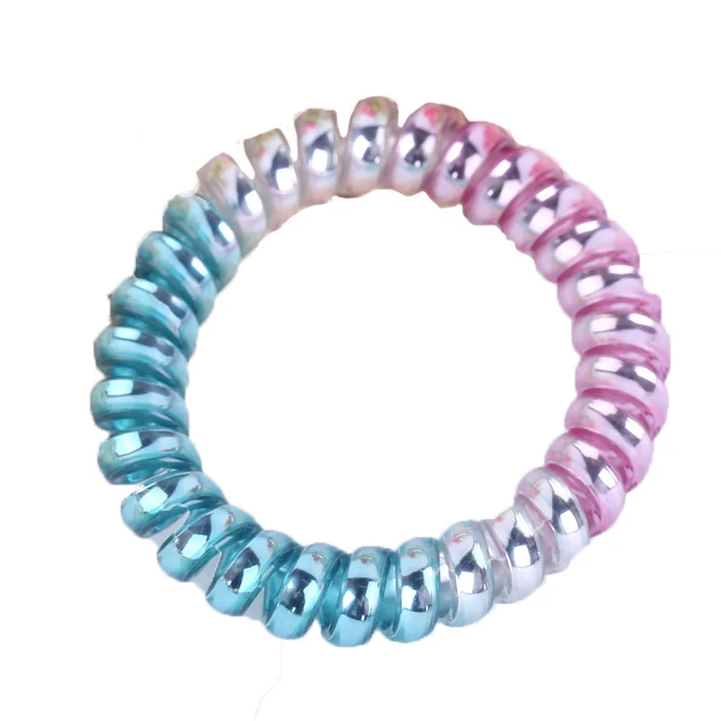 5 Pcs/Lot Colorful Telephone Wire Elastic Hair Bands Rope Gum Hair Ring Spiral Rubber Bands For Women Girl Hair Accessories