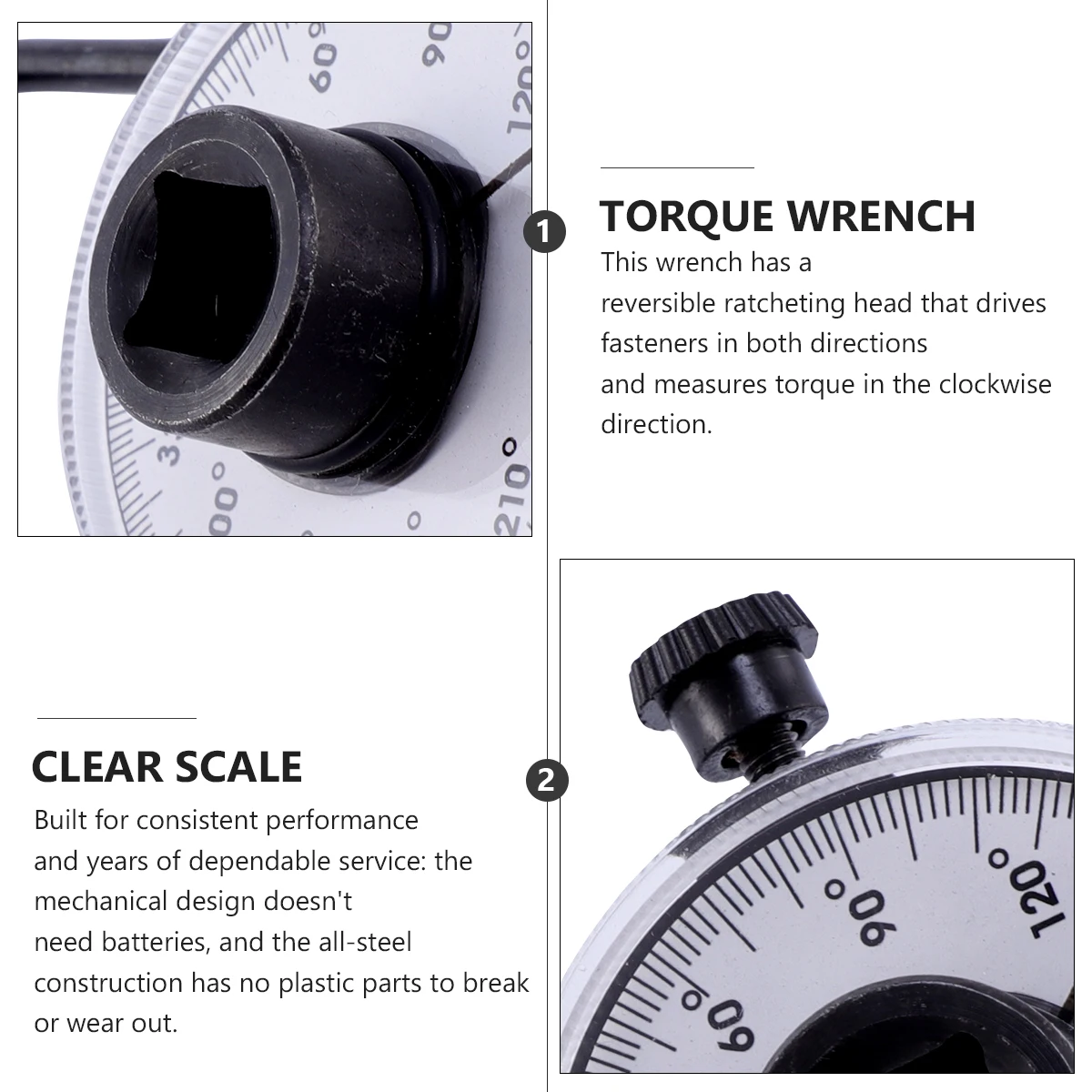 

Angle Torque Gauge Iron Wrench Precast Kit Adjustable Spanner Clear Scale Reliable Performance All Steel