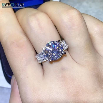 Certified 5 carat moissanite ring for women 925 sterling silver Lab diamond engagement rings bridal wedding band luxury jewelry