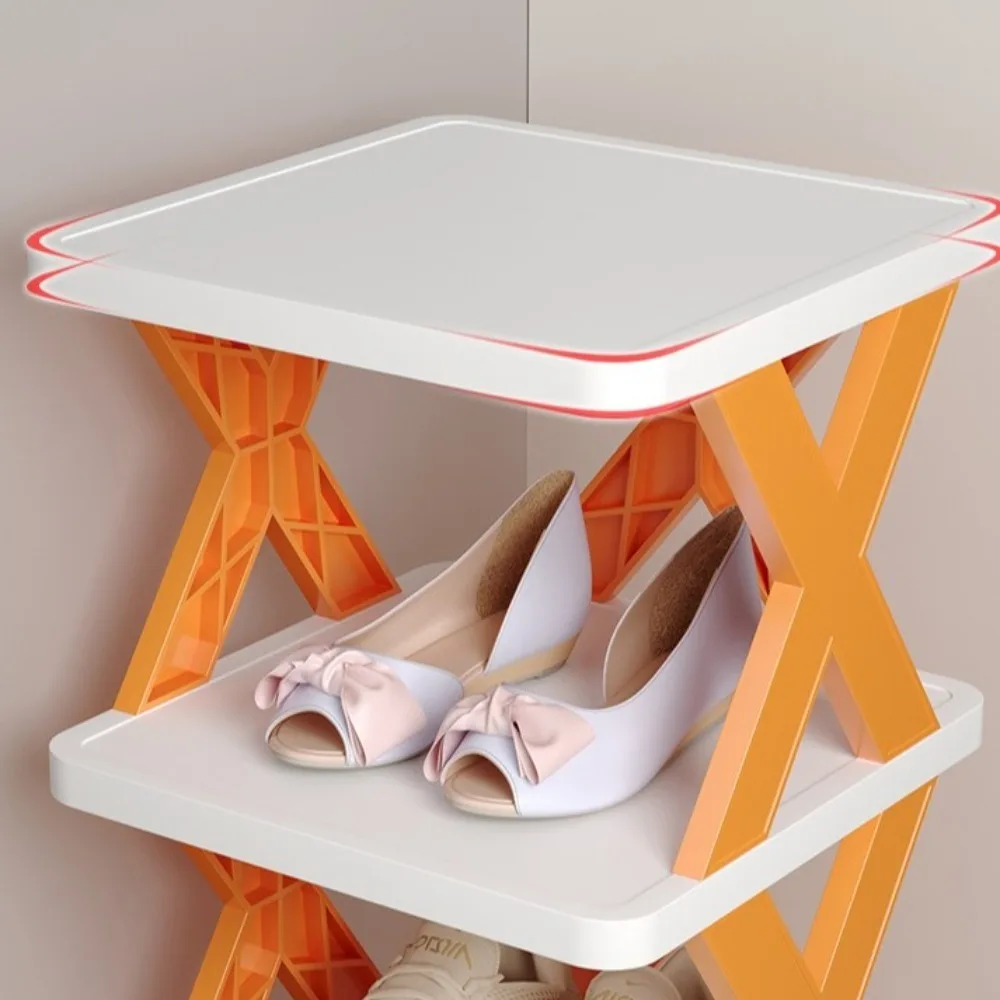 Detachable Folding Shoe Racks Plastic X-Shaped Shoes Storage Organizer Household Storage Space Saving