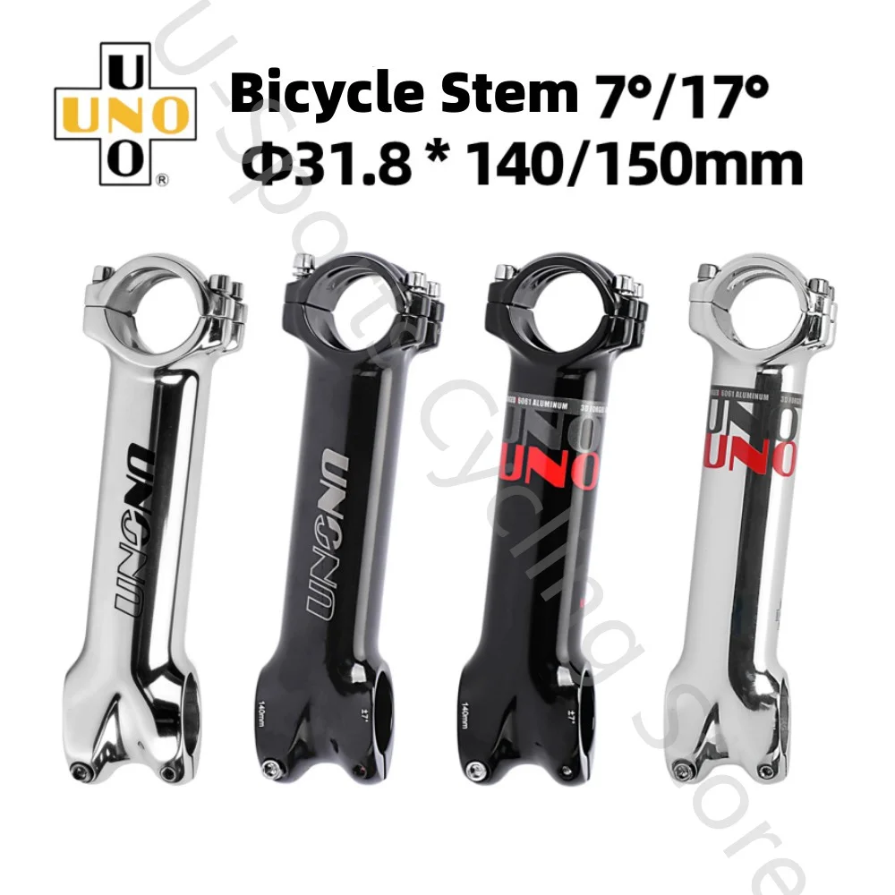2026 New UNO Mtb Bike Stem 7/17 Degree Long Stem 140/150mm Takeaway 31.8mm Bicycle Handlebar Stem Riser Steering Wheel Mtb Power