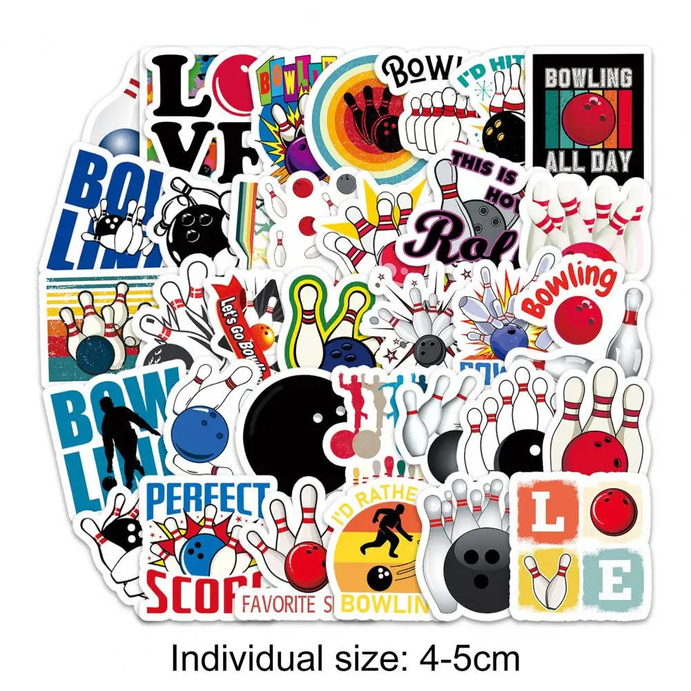 50Pcs/Set Tear-resistant Sticker Removable Decorative No Residue Bowling Ball Doodle Sticker