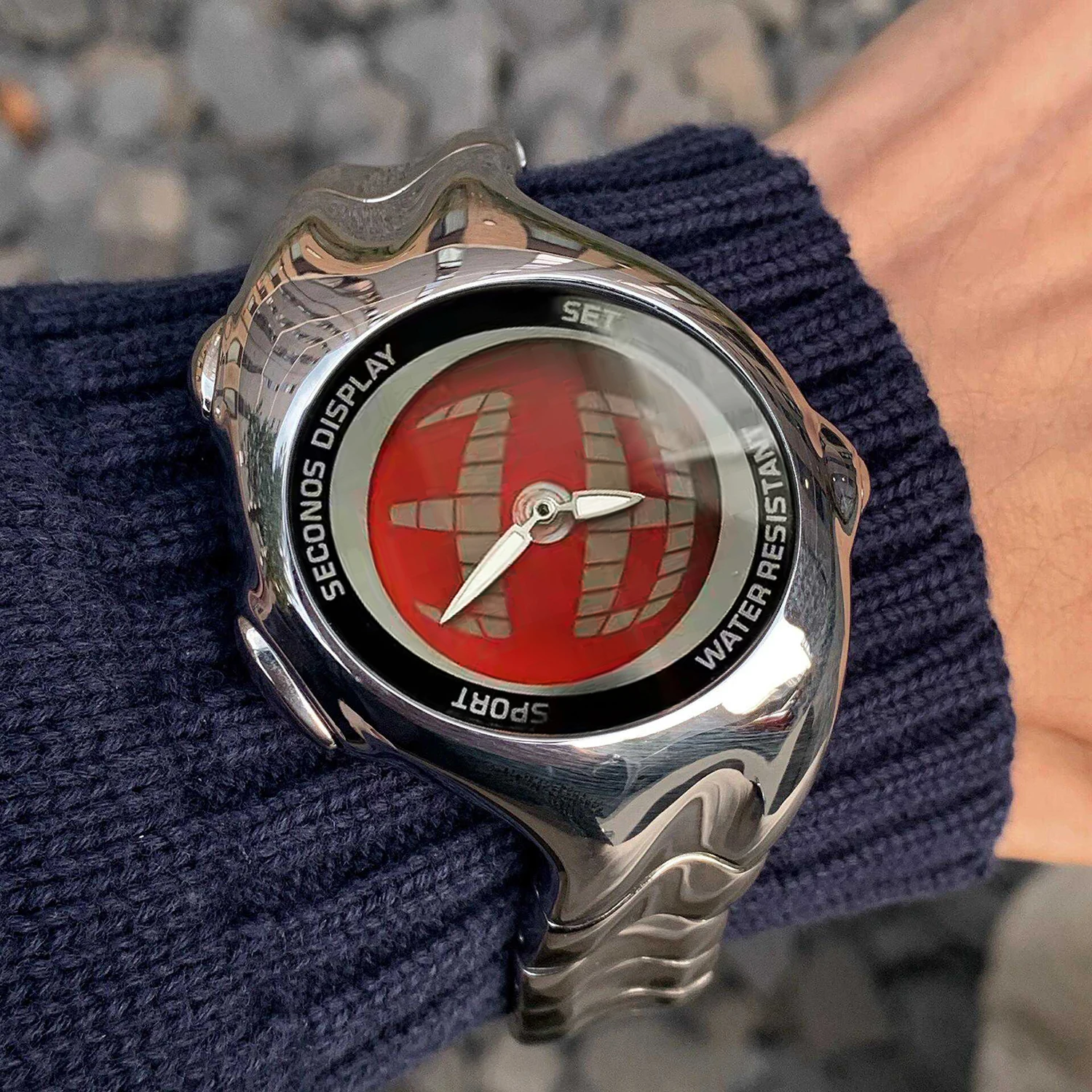 Y2K Digital Men's Watch 40mm Dual-Display Quartz Wristwatch