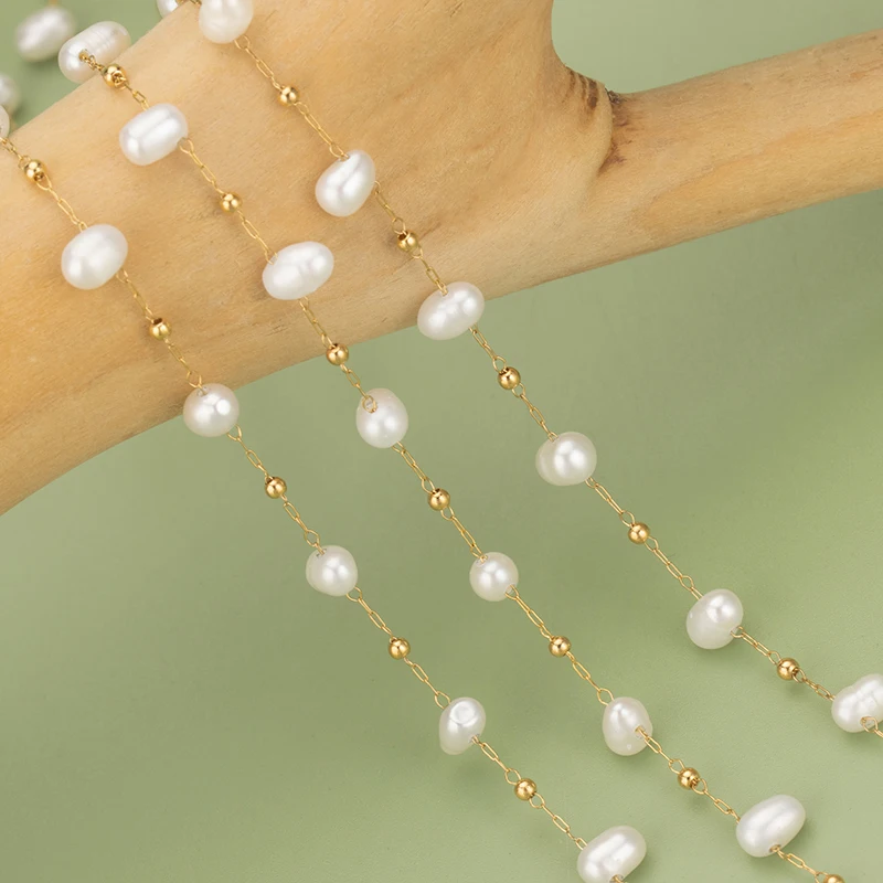 assoonas C323, Kette, Edelstahl, nickelfrei, Naturperle, handgefertigt, Schmuckzubehör, DIY Armband Halskette, 1m/Stück – Detail 5