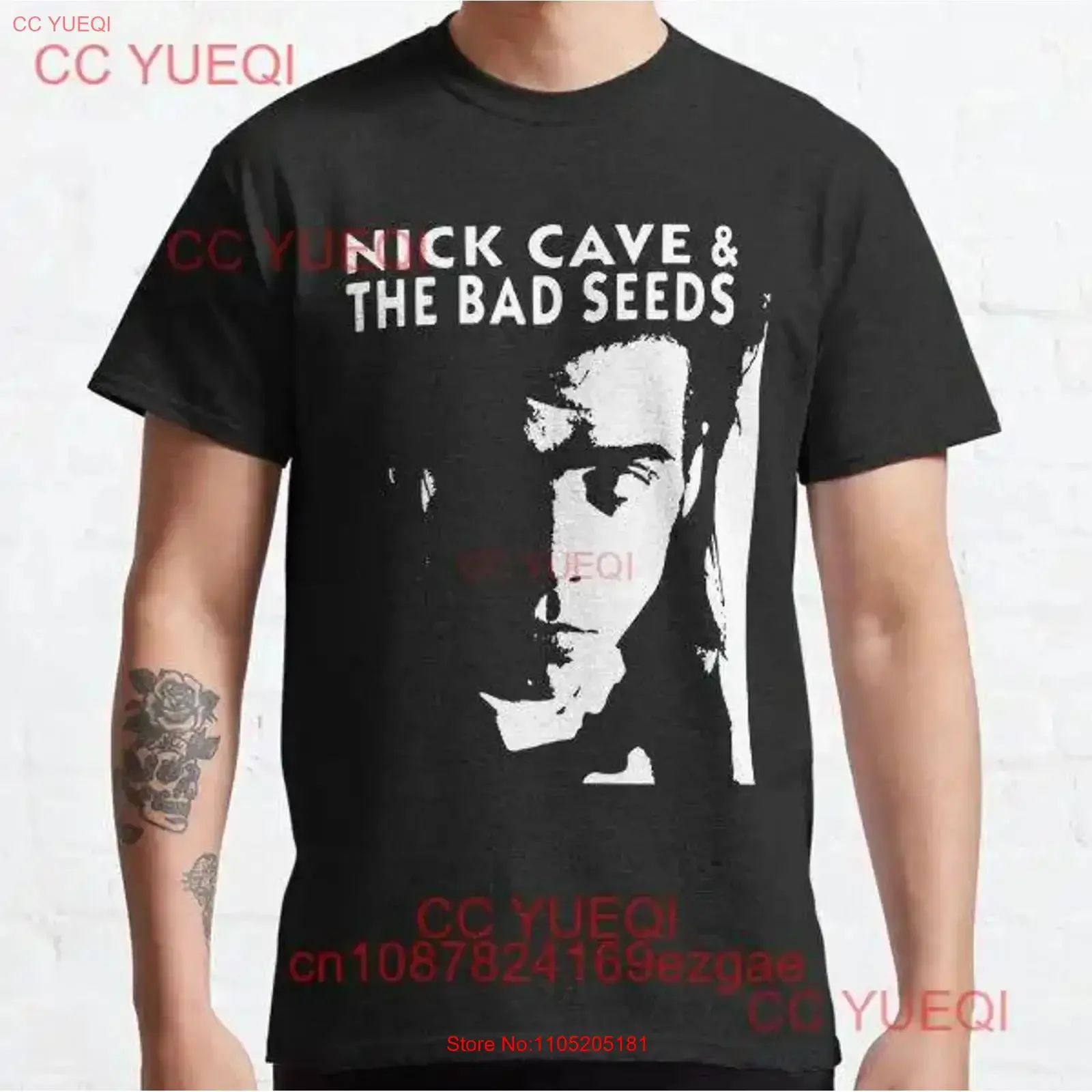 Nick Cave And The Bad Seeds Signature Music Band camiseta clásica vintage ropa de calle lavada transpirable Unisex gráfico ligeramente