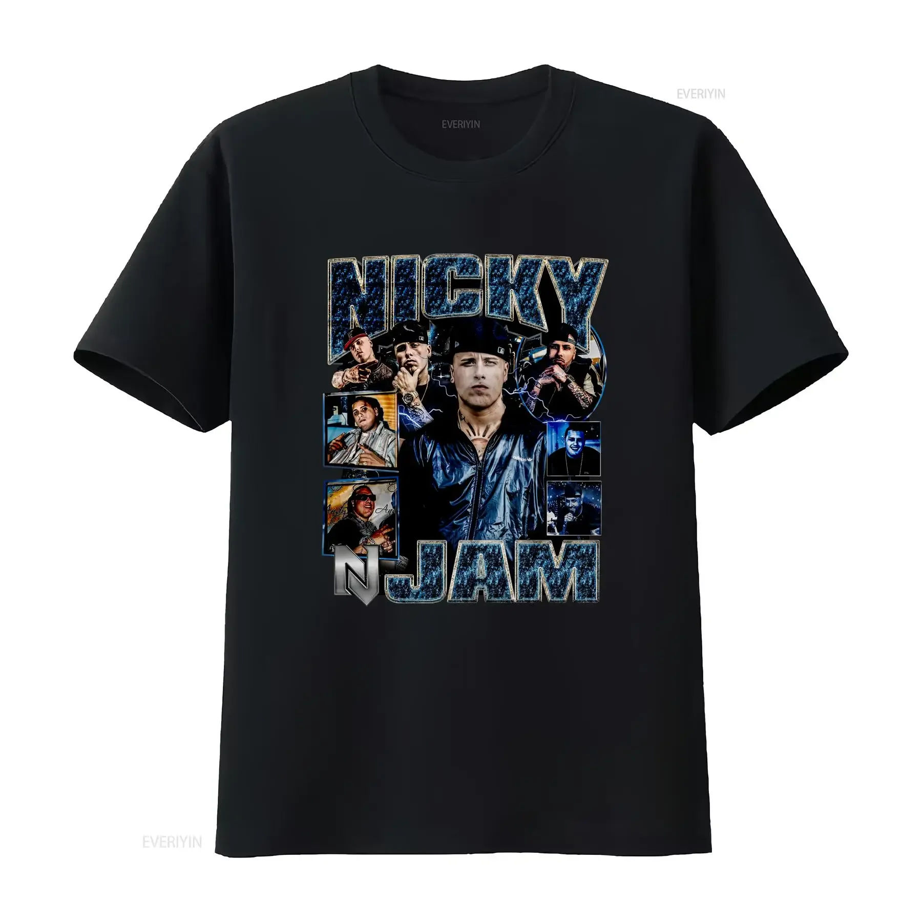 Nicky Jam 90's Hip Hop Bootleg Style T Shirt Puerto Rican Reggaeton Artist long or short sleeves vintage Washed Casual Unisex