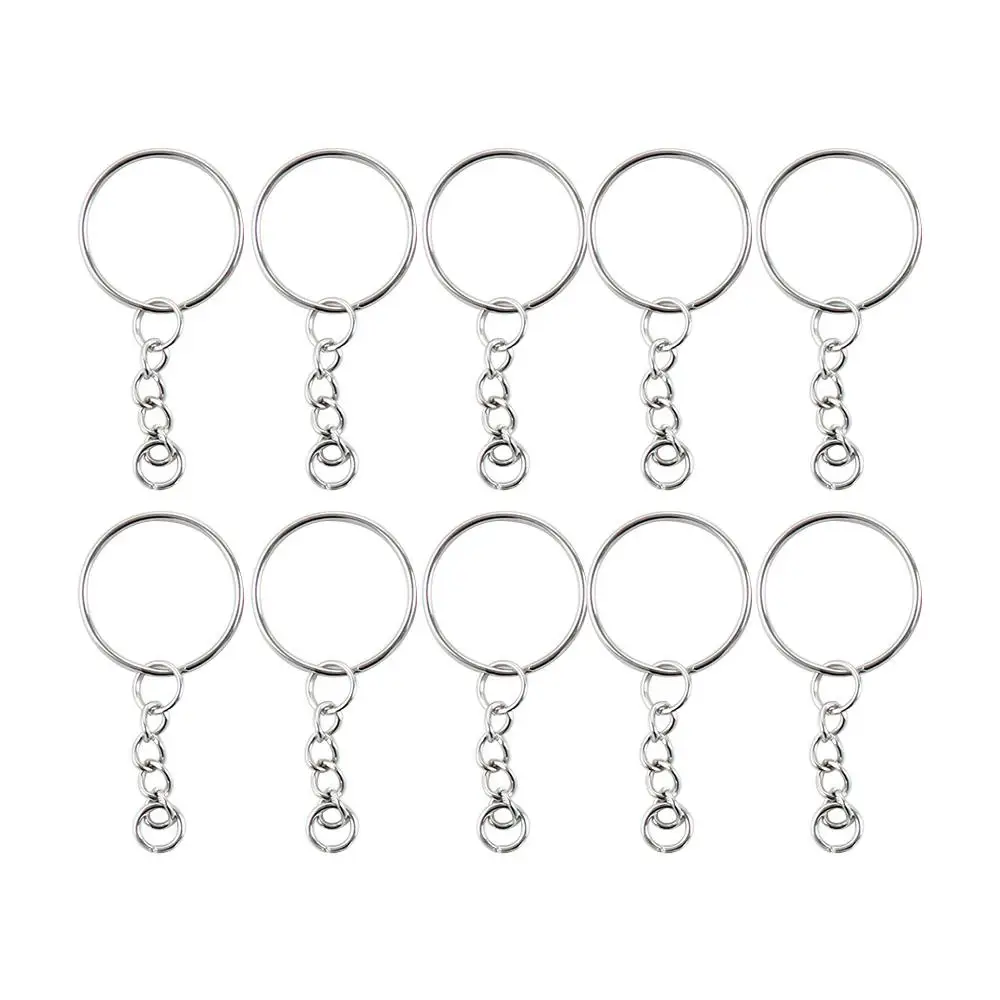 Hand Craft Jewelry Split Polished Metal Pendant Holder Key Ring Keyfob Keychain