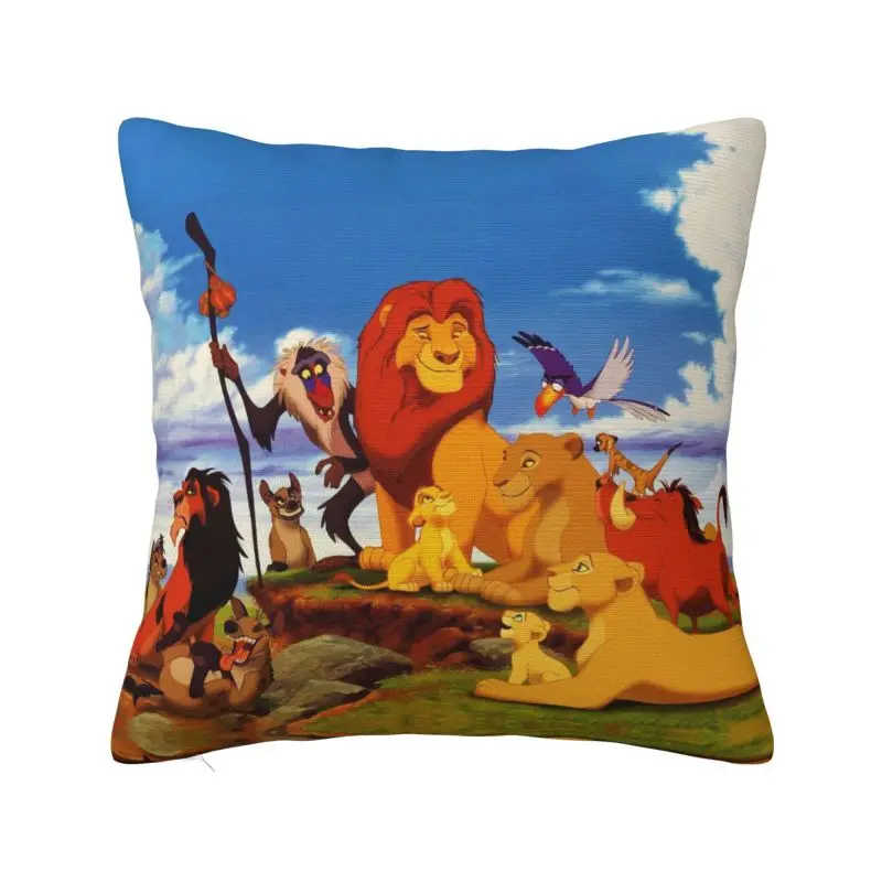 Custom The Lion King Simba Cushion Cover 45x45cm Velvet Cartoon Movie Pillow Case for Sofa Square Pillowcase Bedroom Decoration