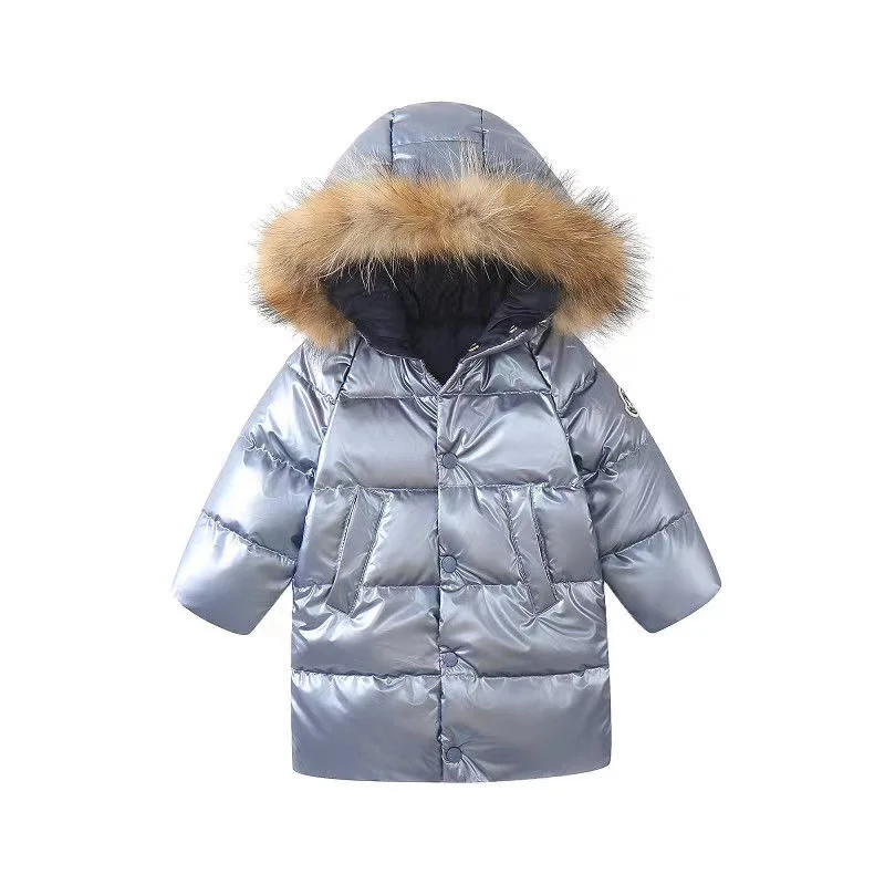 Winter Children Down Jacket Waterproof and Anti-Fouling Faux fur Hooded Warm Baby Girl Clothes Parkas Boys Kids Outerwear