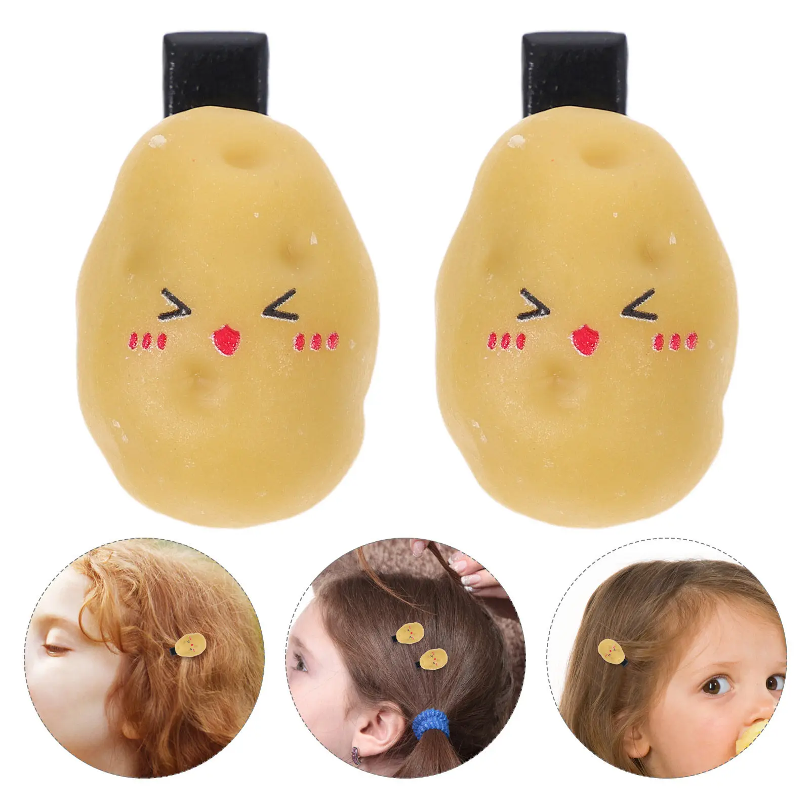 

10pcs Funny Potato Hair Clips Mini Simulation Vegetable Hairpins Lifelike Food Barrettes For Students Daily Wear Novelty Hair