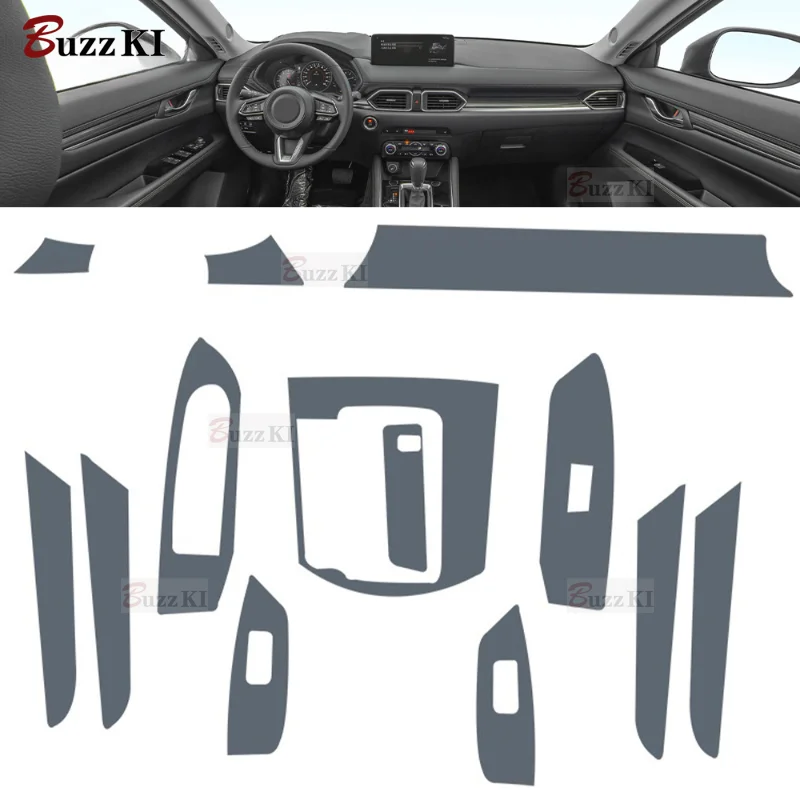 For Mazda CX-5 2017-2023 Gearbox Panel Navigation Dashboard Screen Automotive Interior TPU Protective Film Anti-Scratch Sticker