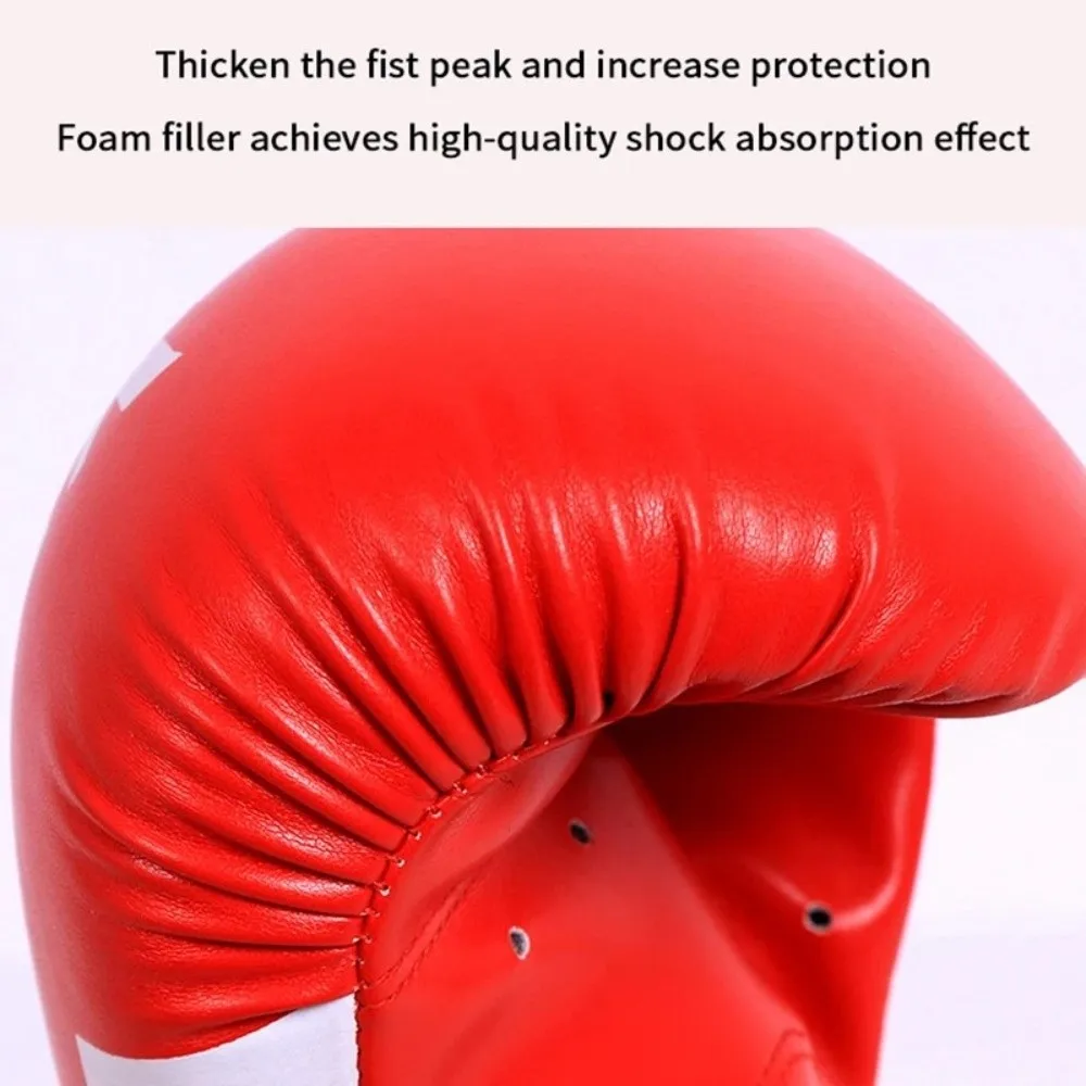 

1 пара боксерских перчаток унисекс из искусственной кожи, дышащие прочные перчатки для кикбоксинга, амортизирующие тренировочные перчатки для тренировок