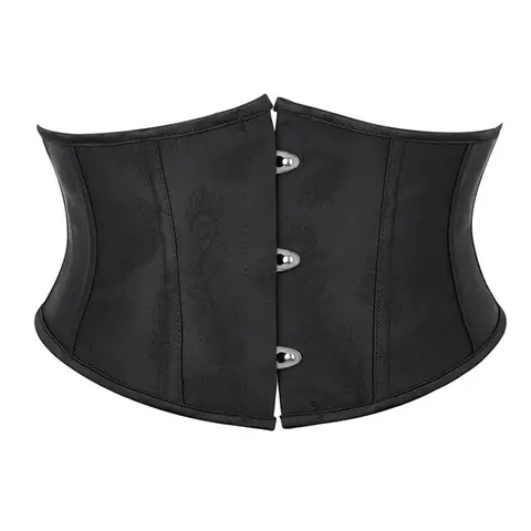 Black White Underbust Waist Training Corset Lace Up Leather Bustier Top Gothic Shapewear Woman Sexy Retro Elegant Corselet