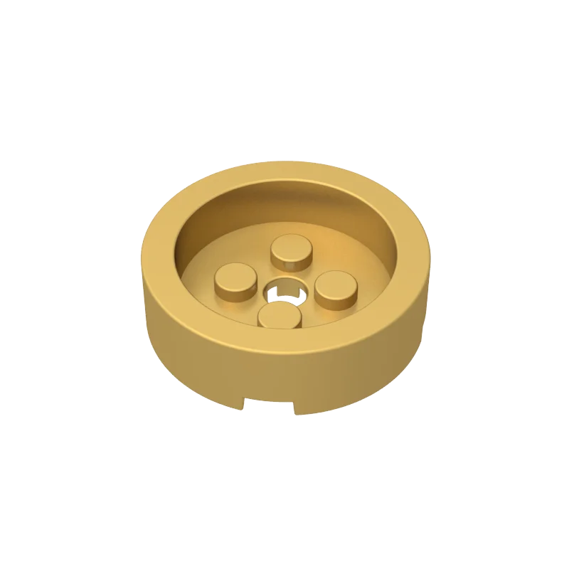 Gobricks 1 قطعة MOC الطوب الجولة 4x4 مع مركز راحة متوافق مع 68325 نموذج اللبنات أجزاء لعبة تعليمية للأطفال