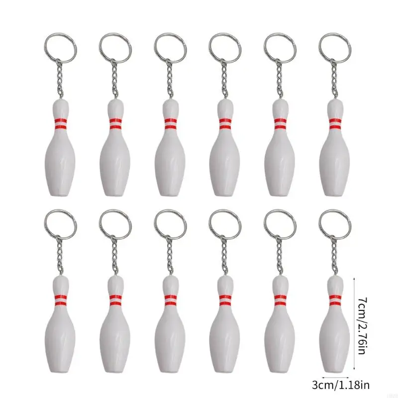 J0MB Bowling Pin Chủ phím cho Bag Backpack Keyring Charm Bowling Mặt dây chuyền Keychain