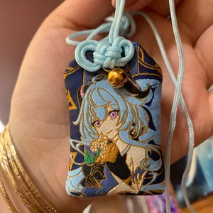 Anime jogo impacto zhongli hutao venti xiao criativo bordado orar fortuna omamori pingente boa sorte amuleto quimono orar presente 8 principais vendas amuletos e talismãs poderosos - №3