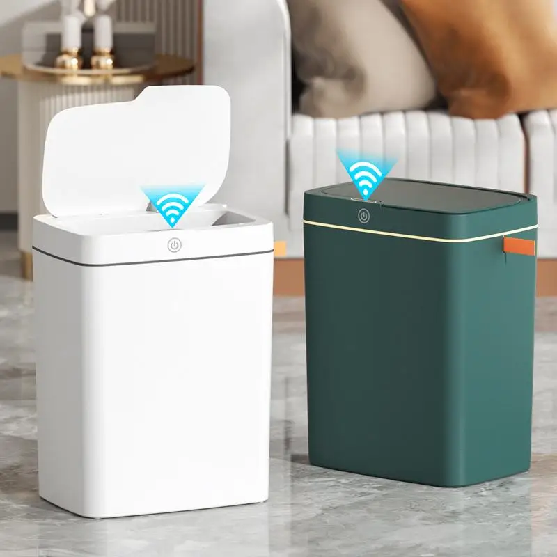 

Smart Sensor Waste Bin for Living Room And Bathroom Automatic Paper Bucket Hotel New Version Home Cleaning Tools Square Shape