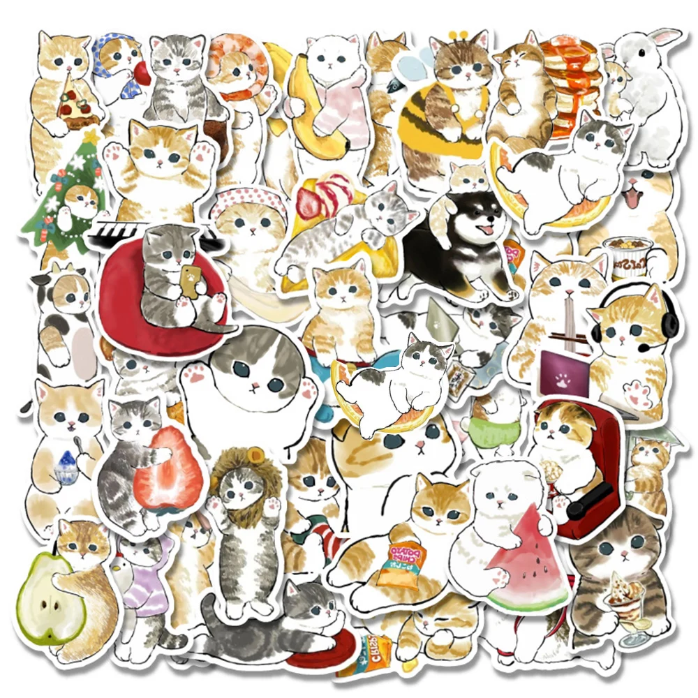 

10/30/50pcs Kawaii Cats Animal Graffiti Stickers Cute Cartoon Decals DIY Scrapbook Laptop Phone Stationery Sticker for Girls Kid