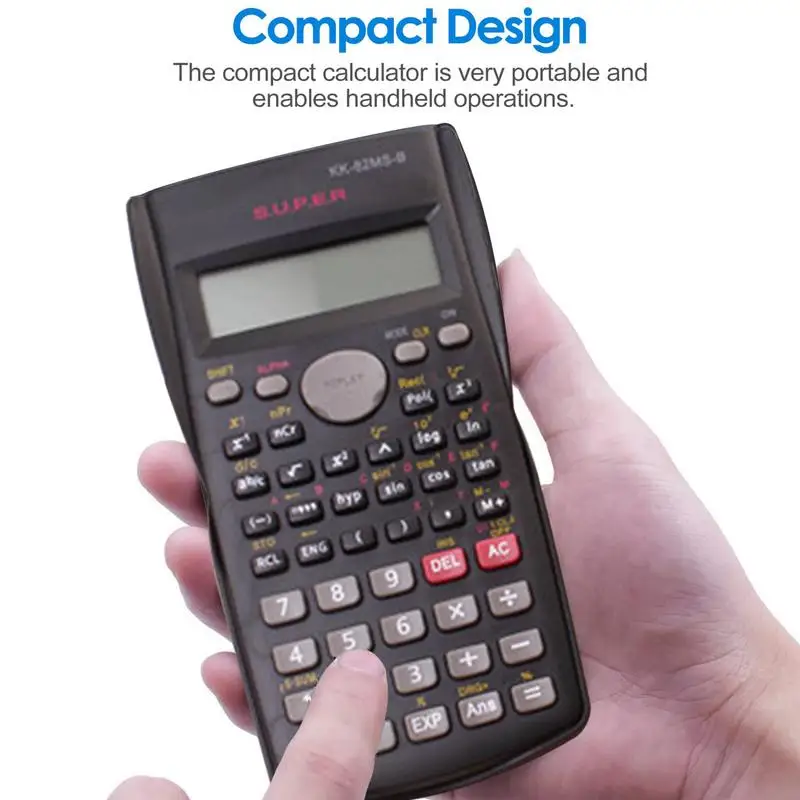 Calculadora científica profissional, calculadora de engenharia de 12 dígitos, função de 2 linhas, calculadora de matemática, grande display para sala de aula