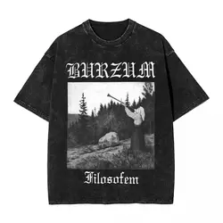 Black Metal Filosofem T Shirt Hip Hop Washed Oversize T-Shirt Burzum Fashion for Men Women Tops Streetwear Summer Tops Tees